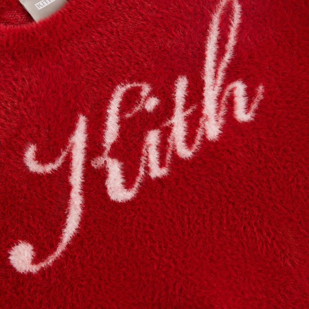 SOLD OUT ONLINE! Kith: Kith Women Mica Mohair Logo Sweater - Amaryllis - S - Picture 3 of 4